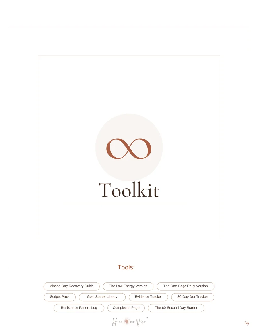 The Toolkit page of The Aligned Action Reset